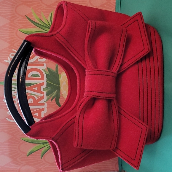 kate spade Handbags - Too Cute! Kate Spade Walker Parker red wool felt small tote handbag